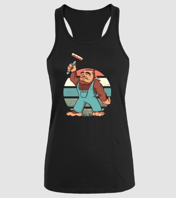 Zugrav Yeti model negru pe tricou