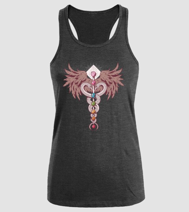 Chakra yoga model negru pe tricou