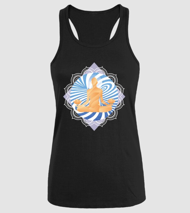 Meditație yoga model negru pe tricou