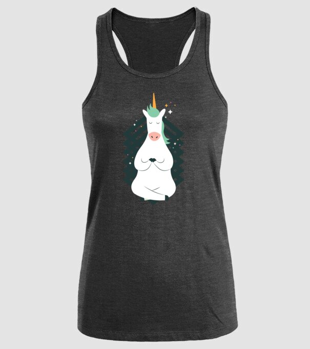 Yoga Unicron model negru pe tricou