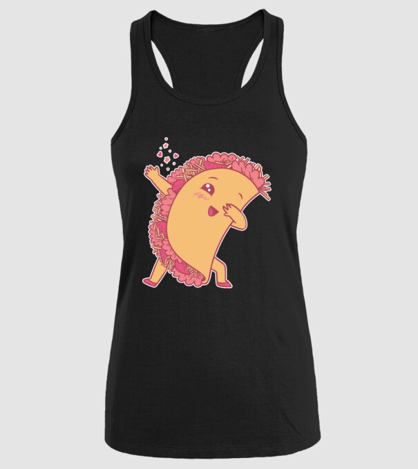 Kawaii Taco DAB model negru pe tricou