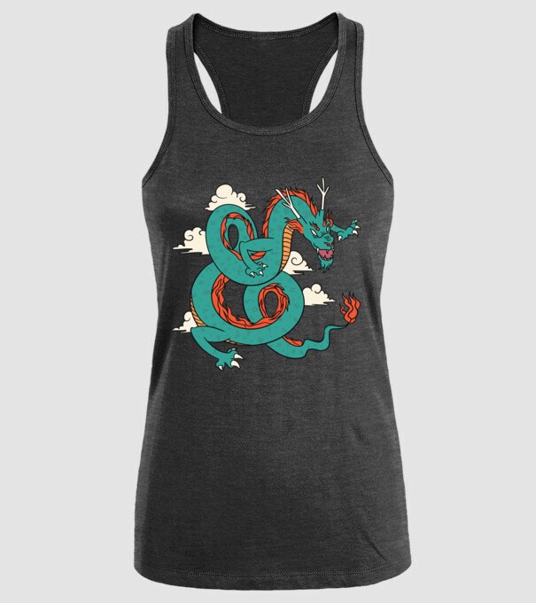Dragon Chinez model negru pe tricou