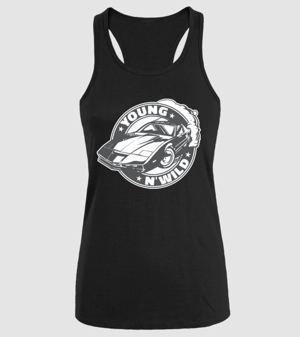 Knight Rider - Young and wild model negru pe tricou
