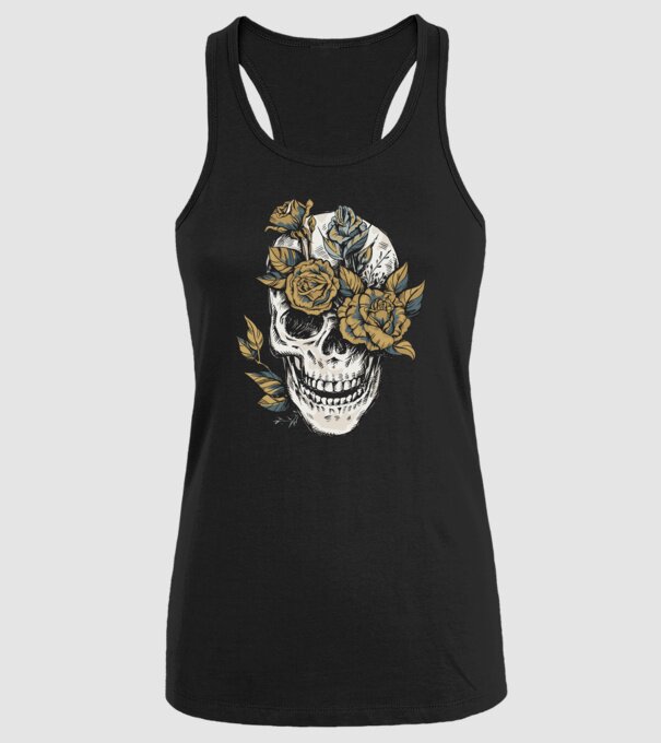 Craniu model negru pe tricou
