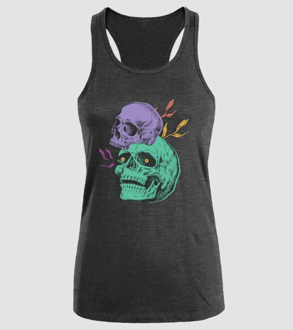 Cranii model negru pe tricou