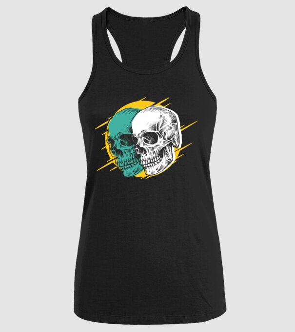 Cranii model negru pe tricou