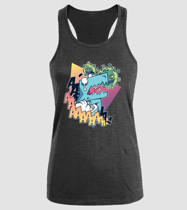 Covid Dino model negru pe tricou