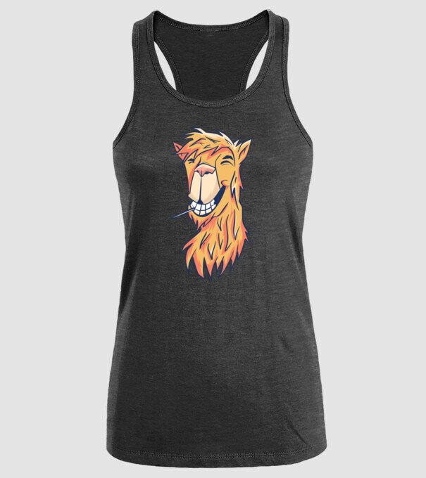 Cap de Lama model negru pe tricou
