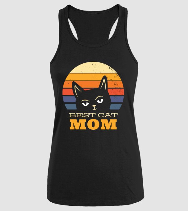 Cea mai bună mamă pisică model negru pe tricou