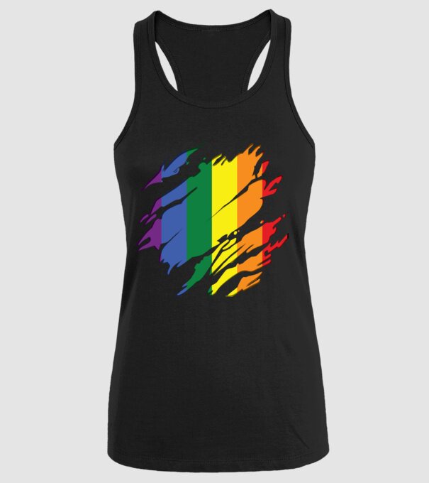 Steag LGBTQ model negru pe tricou