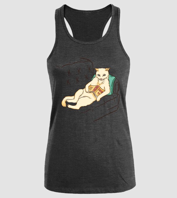 Odihnă Pisică model negru pe tricou