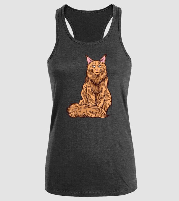 Pisică Maine Coon model negru pe tricou