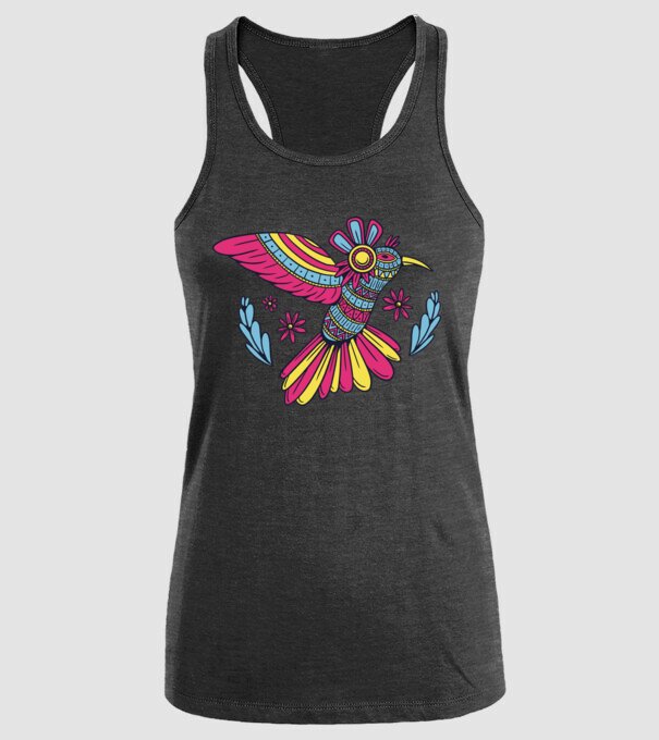Mandala Colibri model negru pe tricou