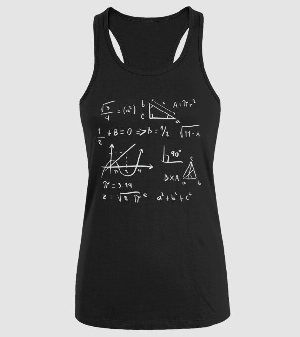 Formule matematice model negru pe tricou