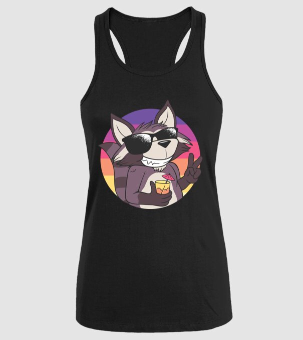 Raton cool model negru pe tricou