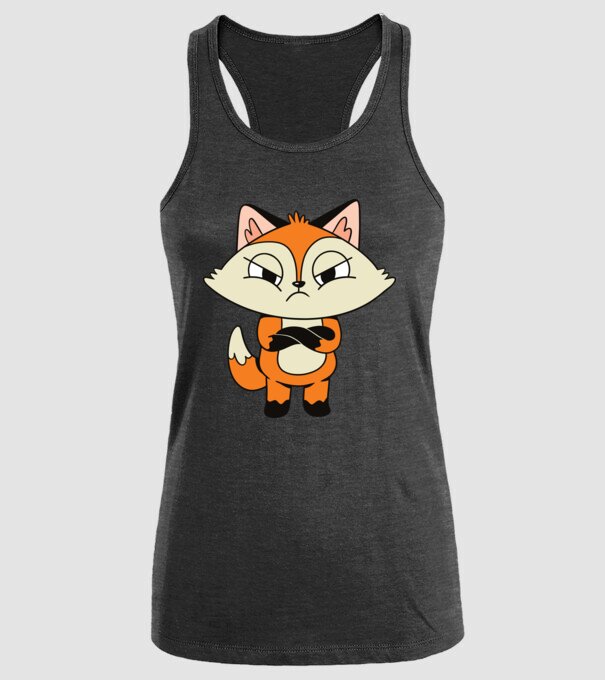 Vulpe furioasă model negru pe tricou