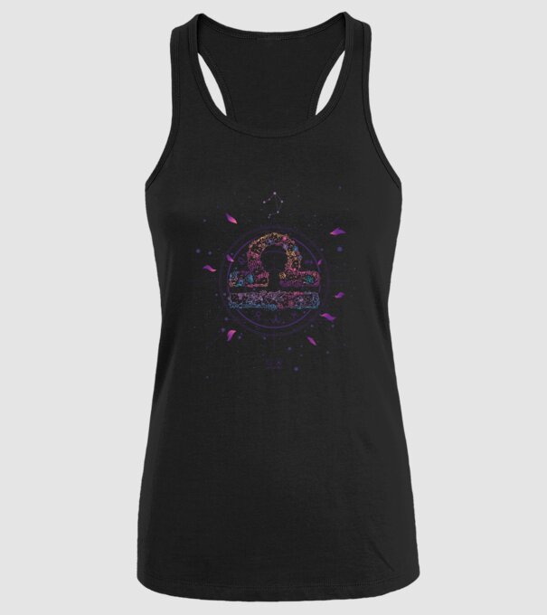 Libra Zodiac model negru pe tricou