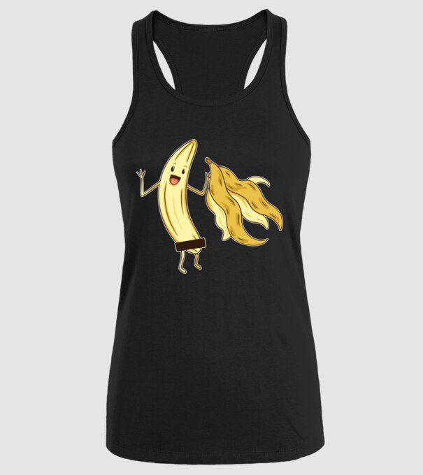 Banană goală model negru pe tricou