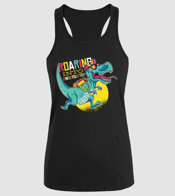 De acum încolo, voi urla în grădiniță cu Dinozaur model negru pe tricou