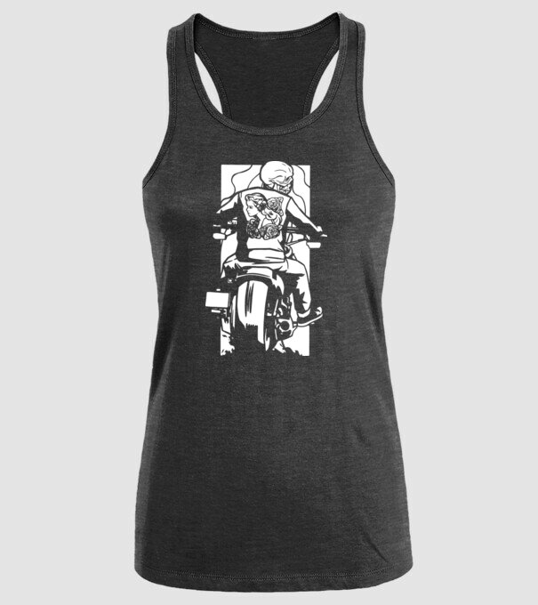 Craniu Motociclist model negru pe tricou