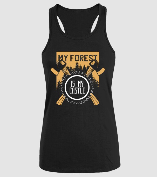 My Forest is my Castle - Pădurea mea este castelul meu model negru pe tricou