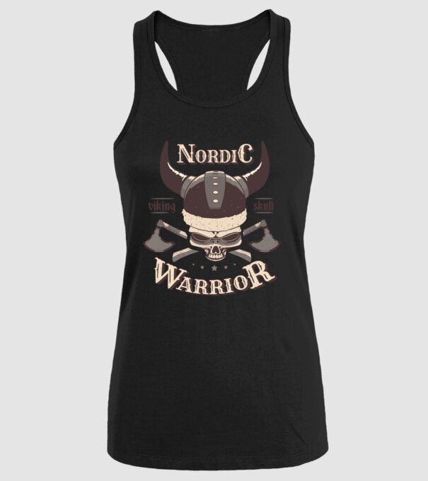 Nordic Warrior model negru pe tricou