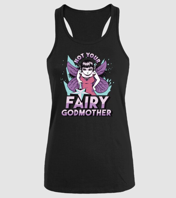 Not Your Fairy Godmother model negru pe tricou