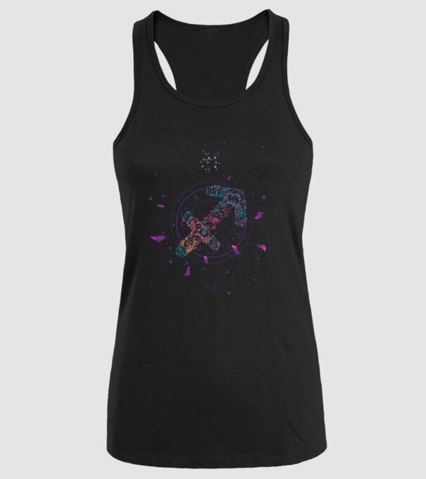 Saggitarius Zodiac model negru pe tricou
