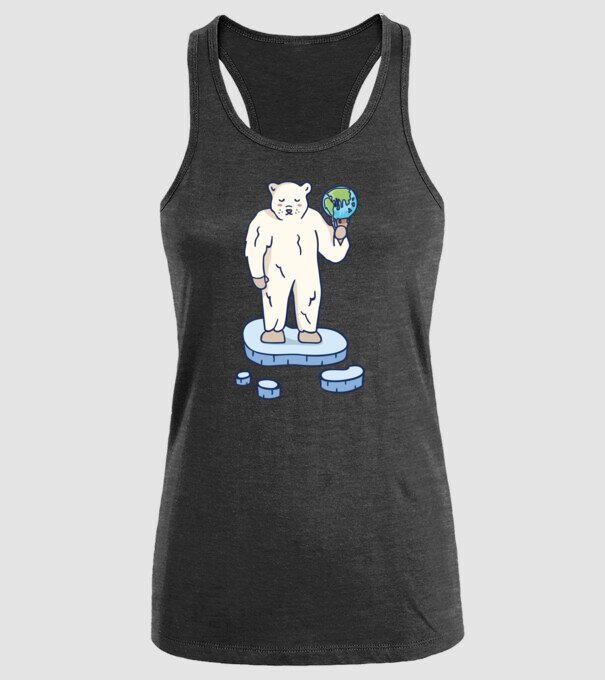Topirea gheții cu urs polar model negru pe tricou