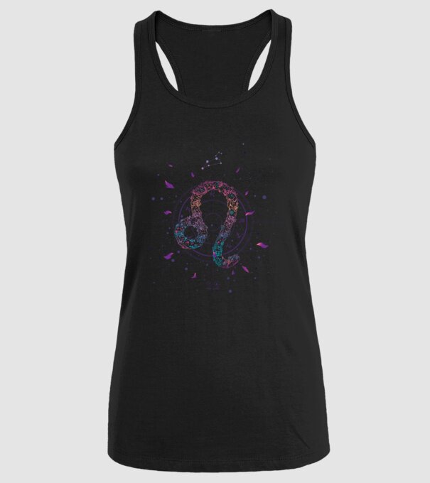Leo Zodiac model negru pe tricou