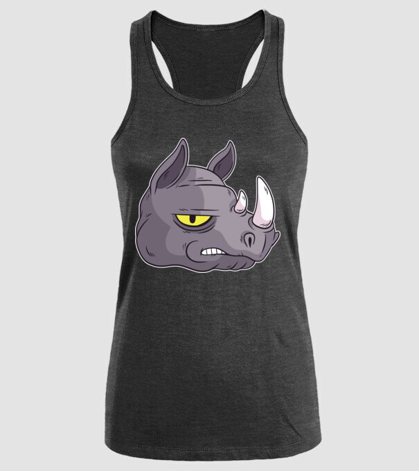 Cap de rinocer model negru pe tricou