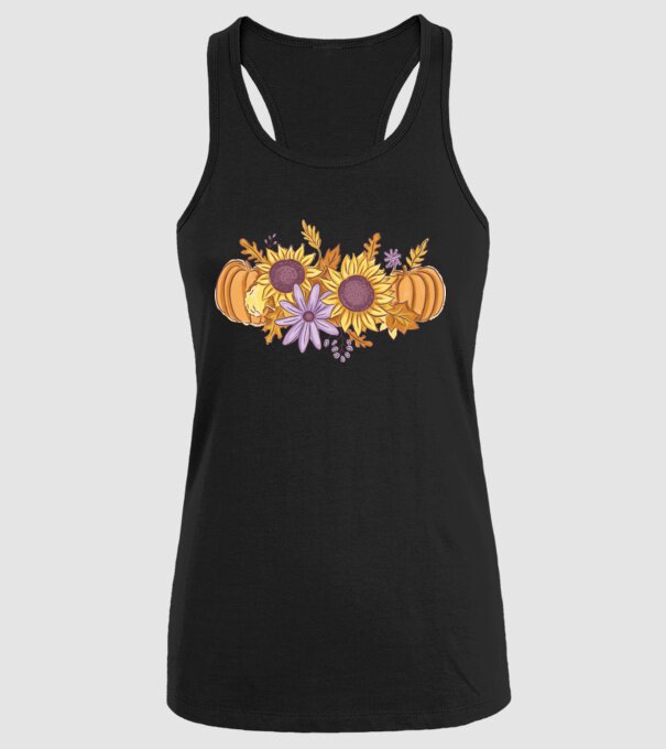 Scena de toamnă Halloween model negru pe tricou