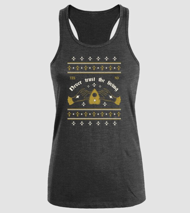 Ouija Motiv de Crăciun model negru pe tricou