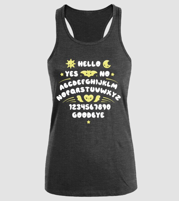 Motiv Ouija model negru pe tricou