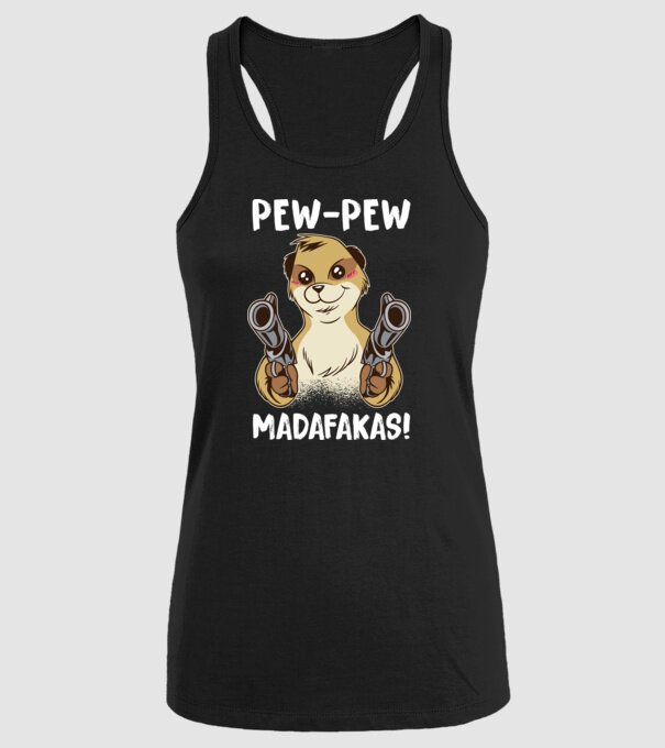 Pew Pew Pew Madafakas Suricată model negru pe tricou
