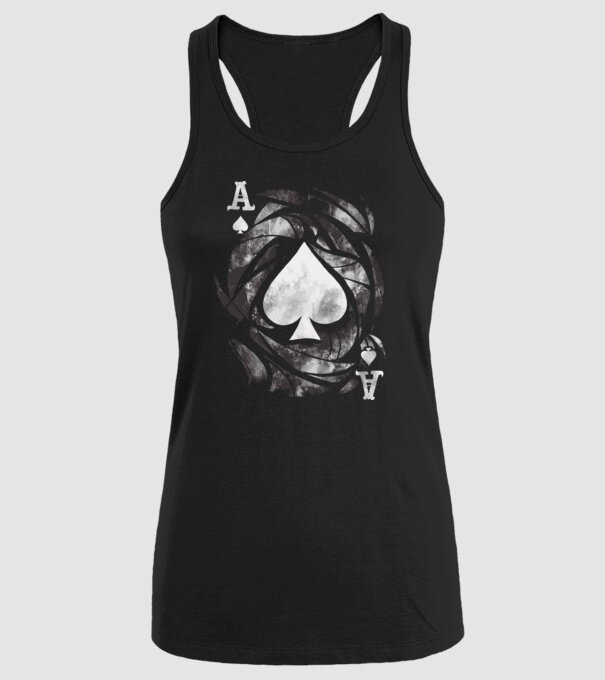 As de pică model negru pe tricou
