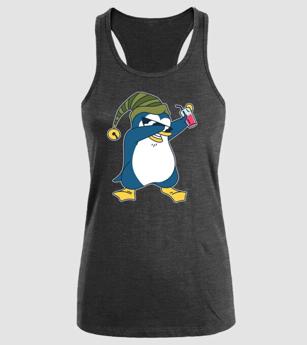 Pinguin DAB model negru pe tricou