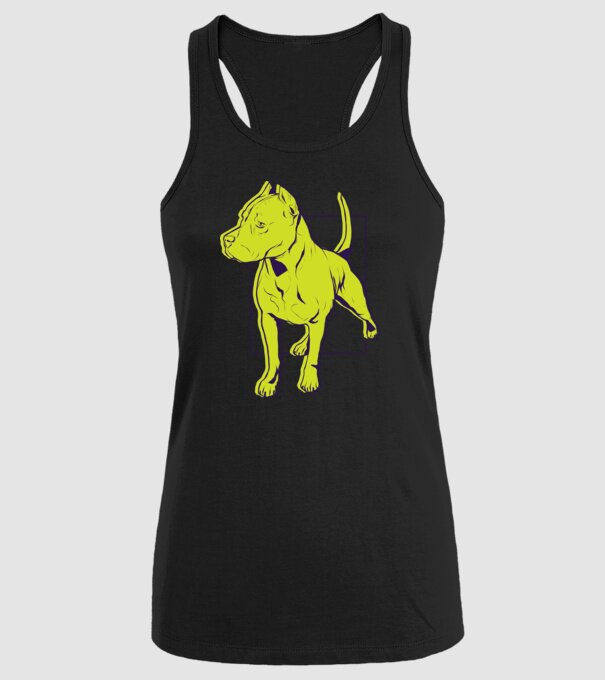 Câine Pitbull model negru pe tricou