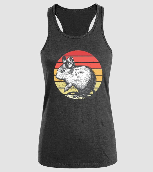 Retro Degu model negru pe tricou