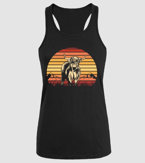 Vită Retro model negru pe tricou