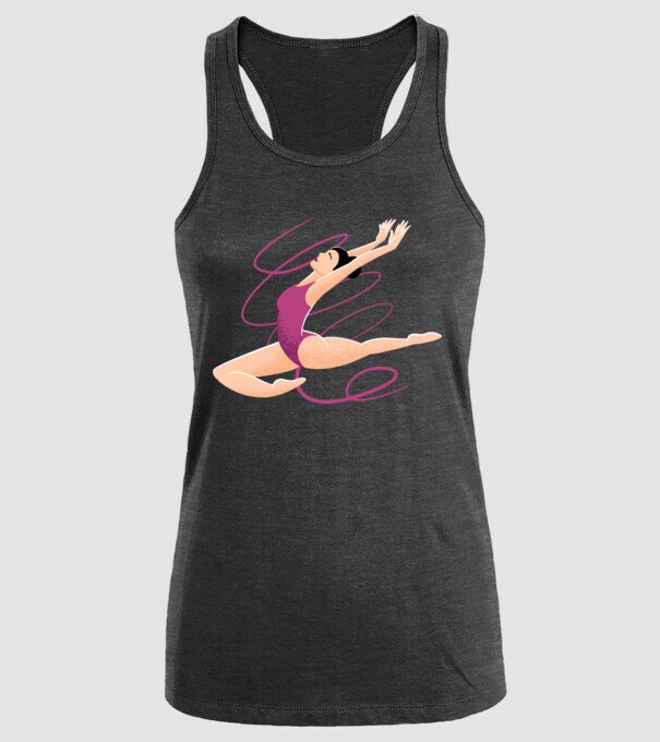 Gimnastică ritmică model negru pe tricou