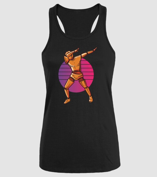 Robot DAB model negru pe tricou