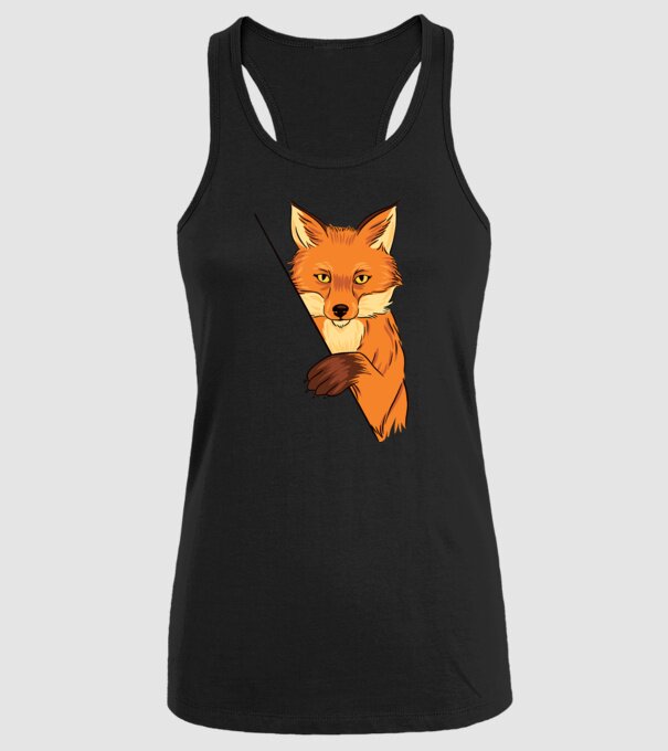 Vulpe model negru pe tricou
