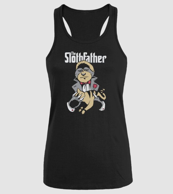 Slothfather - Naș Leneș model negru pe tricou