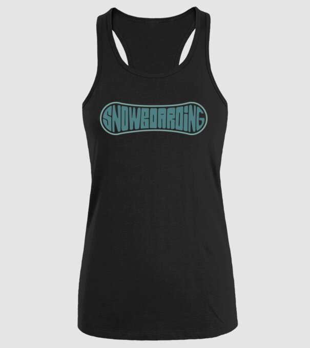 Snowboarding model negru pe tricou