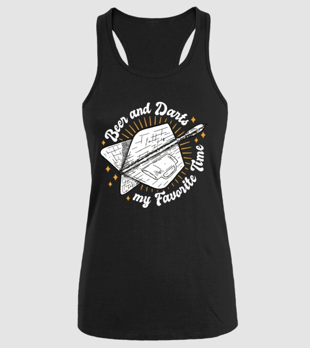 Bere și darts model negru pe tricou