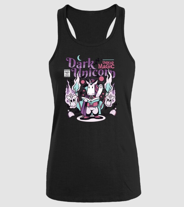 Magie neagră Unicorn model negru pe tricou