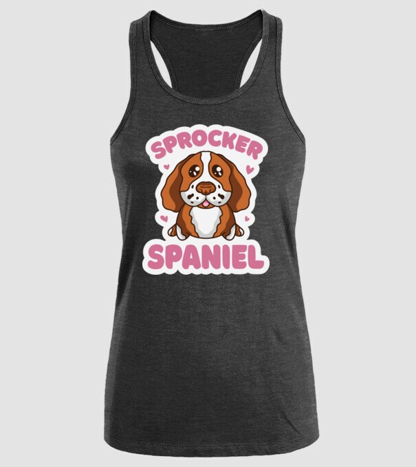 Sprocker Spaniel model negru pe tricou