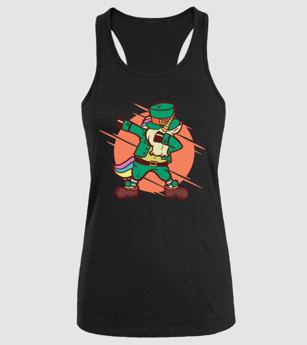 St Patrick Unicorn DAB model negru pe tricou