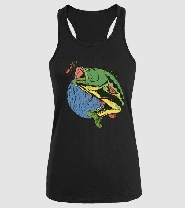 Biban Pescar model negru pe tricou